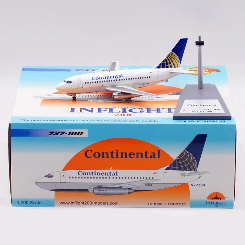 Inflight Diecast 1:200 مقياس الخطوط الجوية القارية B737-100 N77204 محاكاة الطائرات سبيكة الانتهاء من تذكارية لعبة تذكارية هدية