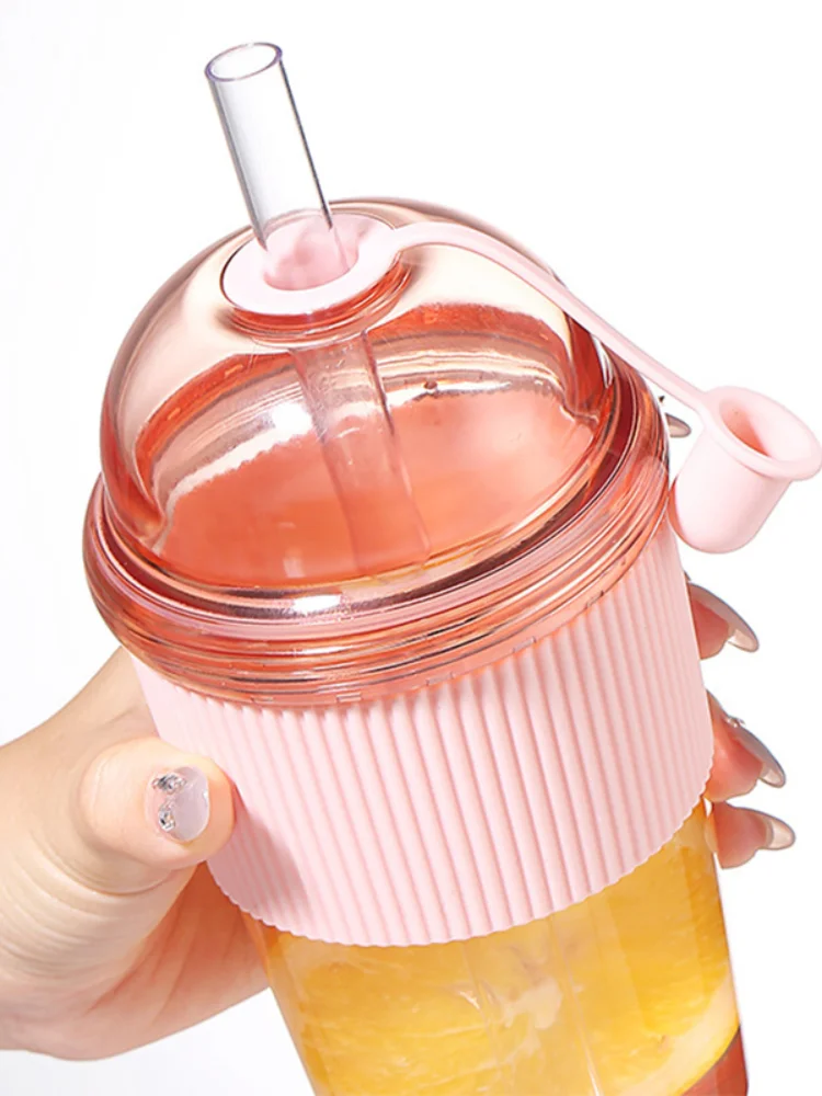 Tasse à paille avec couvercle et paille de 630ML, tasse à café, lait, thé, tasse d'eau de Style Ins pour employés de bureau, tasse à jus