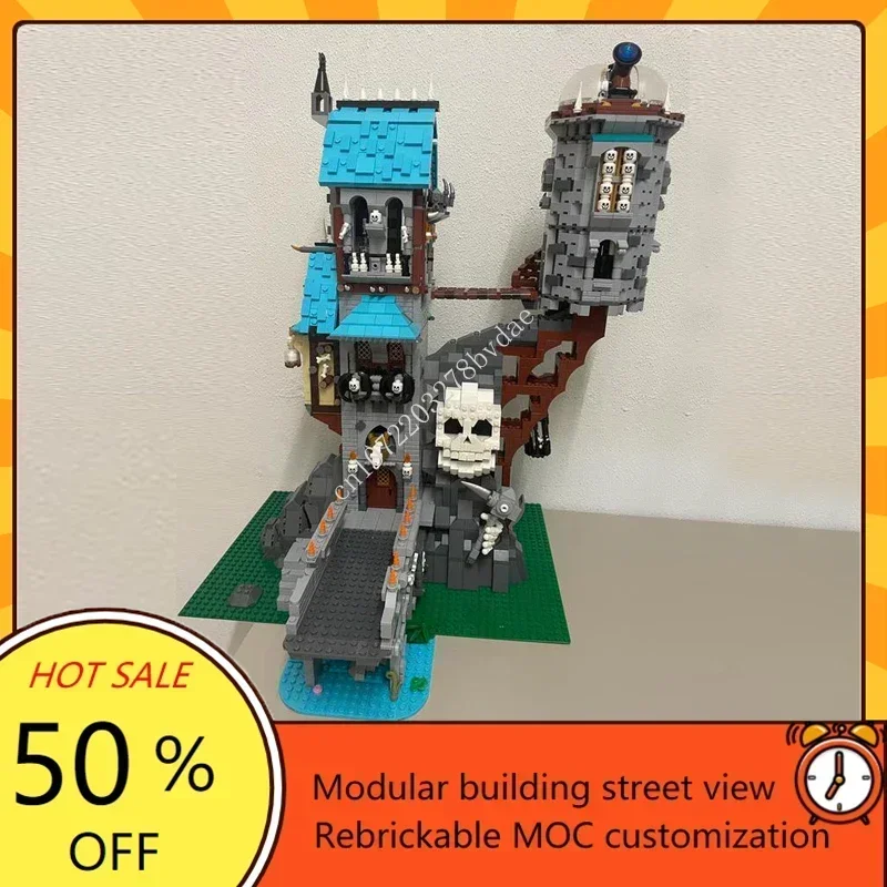 3876pcs kunden spezifische moc mittelalter liche Burg der Schädel wachturm Modellbau steine Technologie Ziegel DIY Montage Spielzeug Weihnachts geschenke