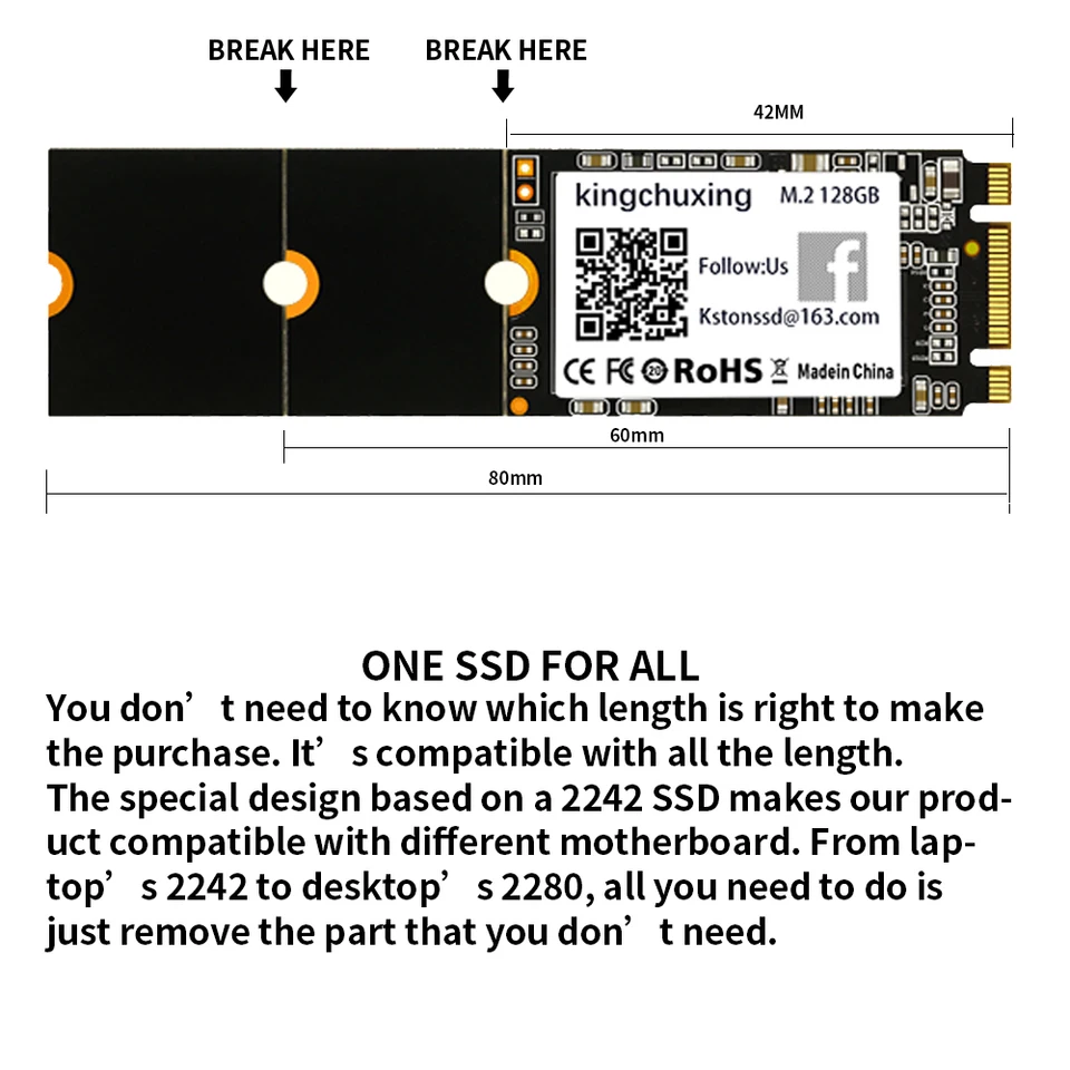 Kingchuxing M.2 SSD 2280 1TB SATA III Internal SSD