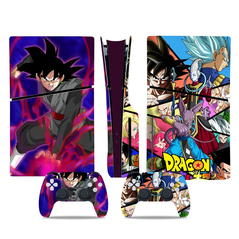 Dragon Ball PS5 Slim Disc Skin Stickers Cover for PlayStation 5 Slim Disc CD-ROM Gamepad Console Goku Color Lamination Film Gift