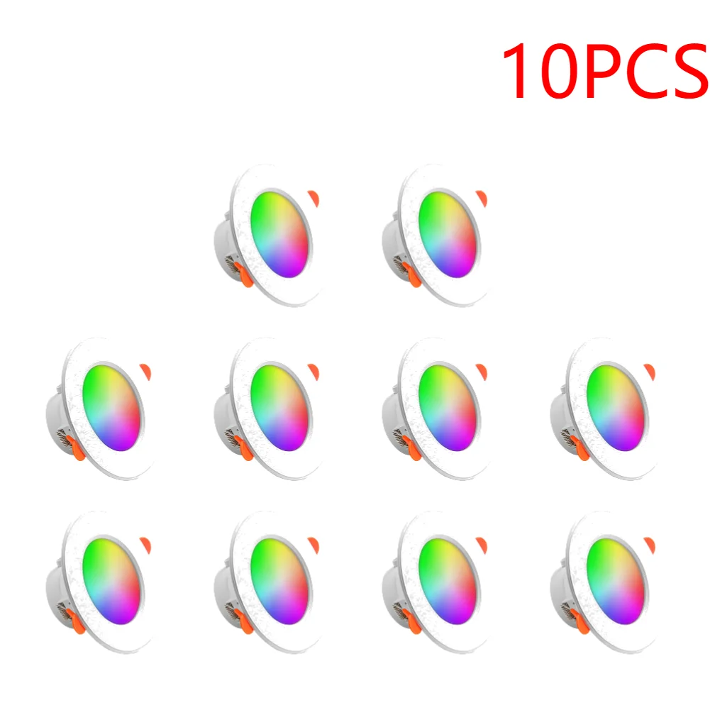 1-16PCS 10W Smart LED Downlight Bluetooth Plafondlamp RGB CCT Lamp APP Afstandsbediening Kleur veranderende licht voor Google Alexa Hom