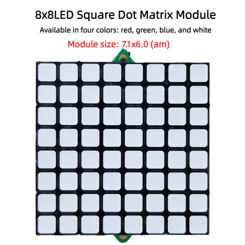 8x8LED Square Grid Lattice Module Red, Green, Blue and White - MAX7219 Needs to Be Driven by MCU