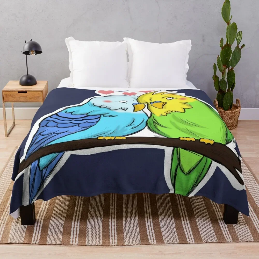 

Love Budgies Throw Blanket halloween Blankets For Bed Bed linens Blankets