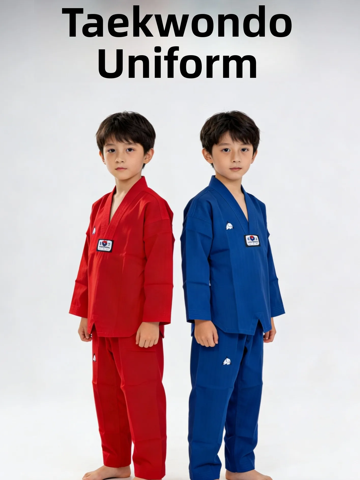 Long Sleeve Taekwondo Uniform for Adults Competition Training Gear Children's Martial Arts Competition Suit Professional Trai...