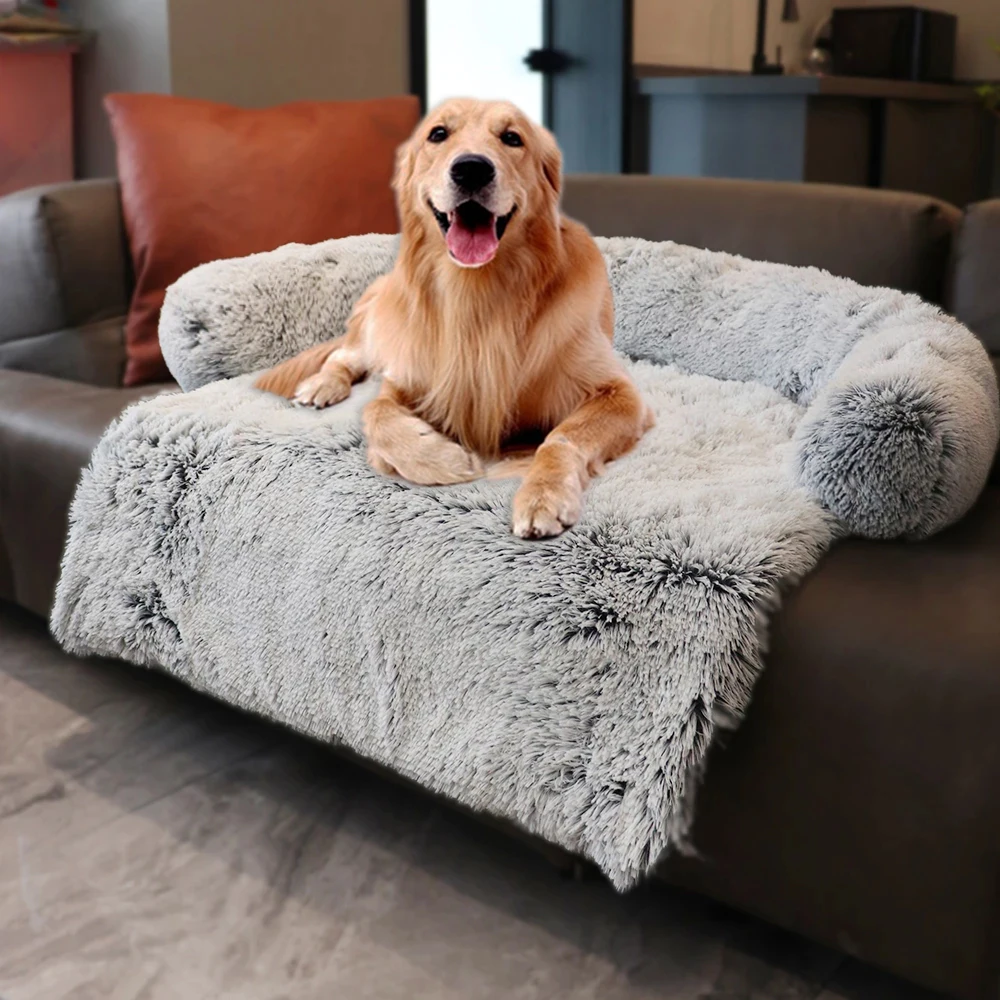 

Washable Pet Sofa Dog Bed Calming Bed For Large Dogs Pad Blanket Winter Warm Cat Bed Mat Couches Car Floor Pet Manufacturer