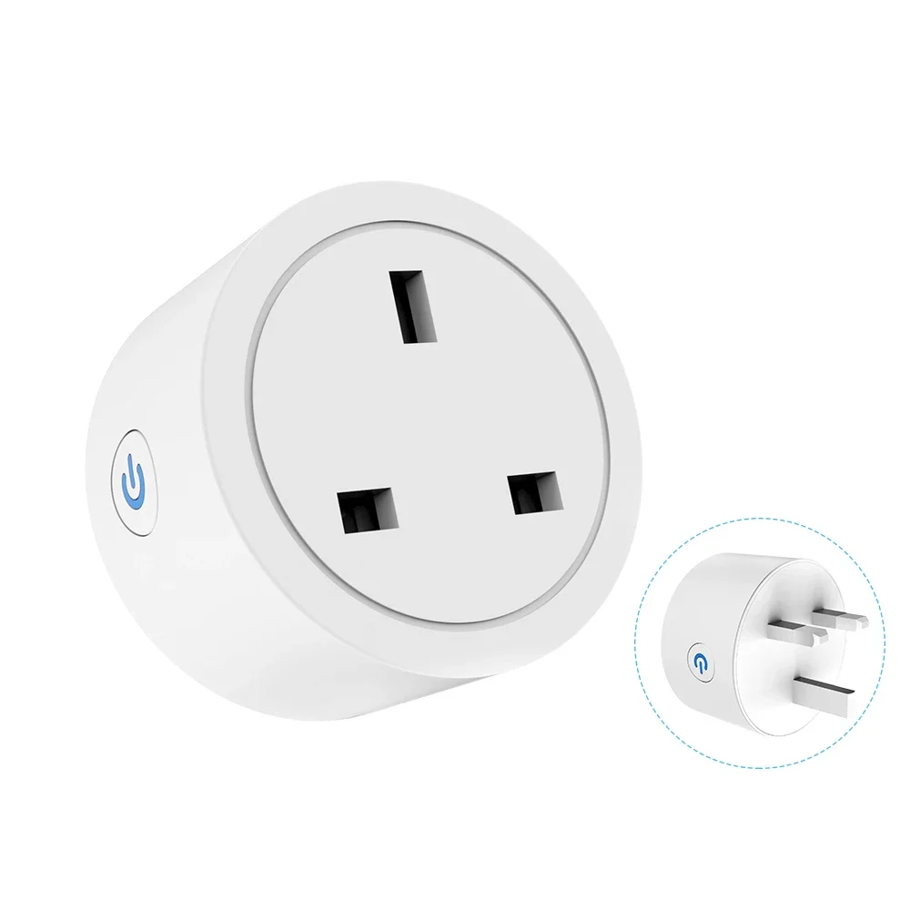 Pre Flashed TASMOTA UK Plug WIFI 16A Adapter Smart Socket Outlet with Power Monitor MQTT Works With Home Assistant ESP8285