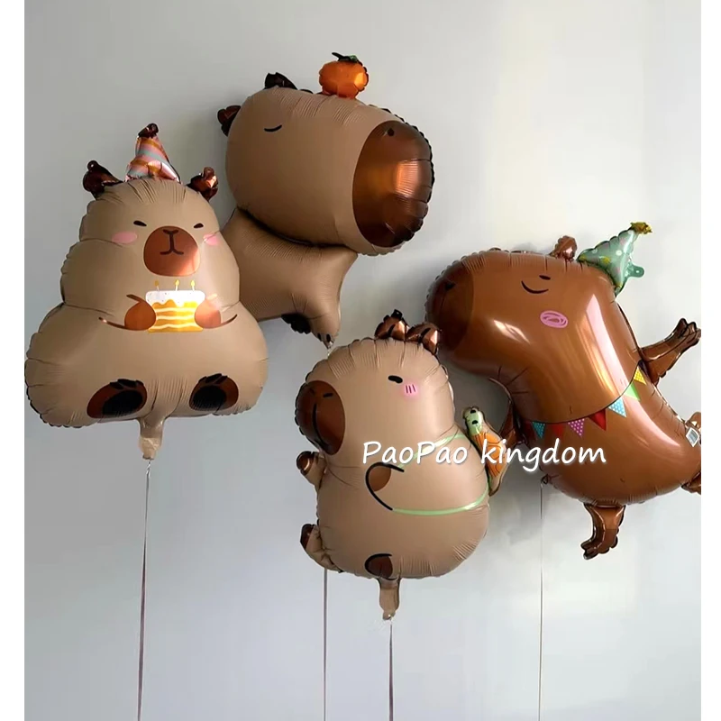Niedliches Capybara-Set Cartoon Aluminiumfolienballon Babyparty Kindergeburtstag Hochzeitsfeier Dekorationen Zubehör