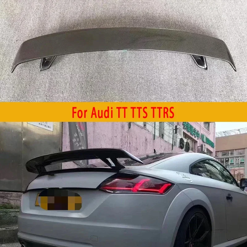 For Audi TT TTS TTRS Carbon Fiber Tail fins Rear Trunk Spoiler Guide Wing Rear Wing Diverter Car Accessories Body Kit