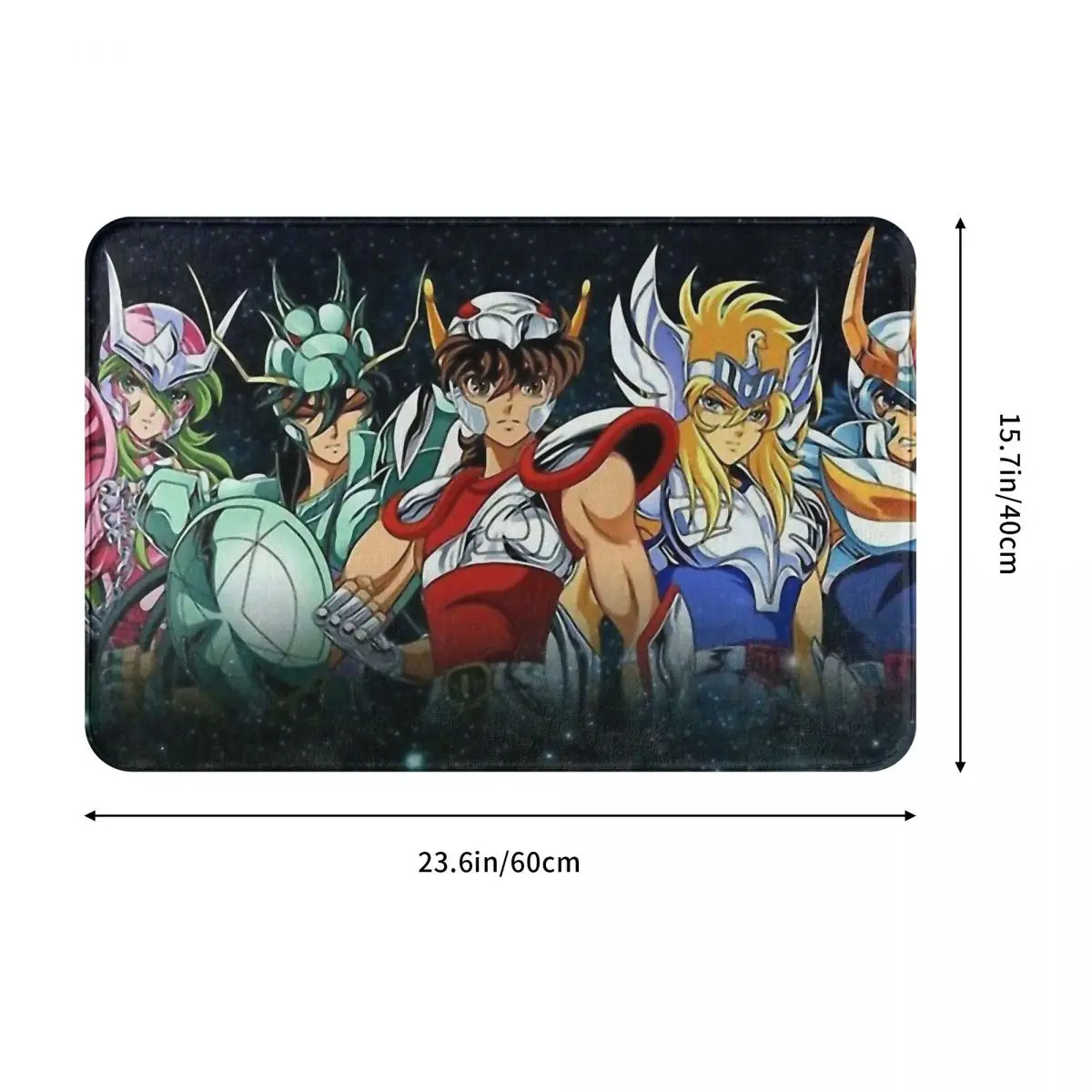 Saint Seiya Knights of the Zodiac Cosmo Athena Anime  Doormat Bath Mat Saints Hallway Carpet Welcome Rug Bedroom Decorative