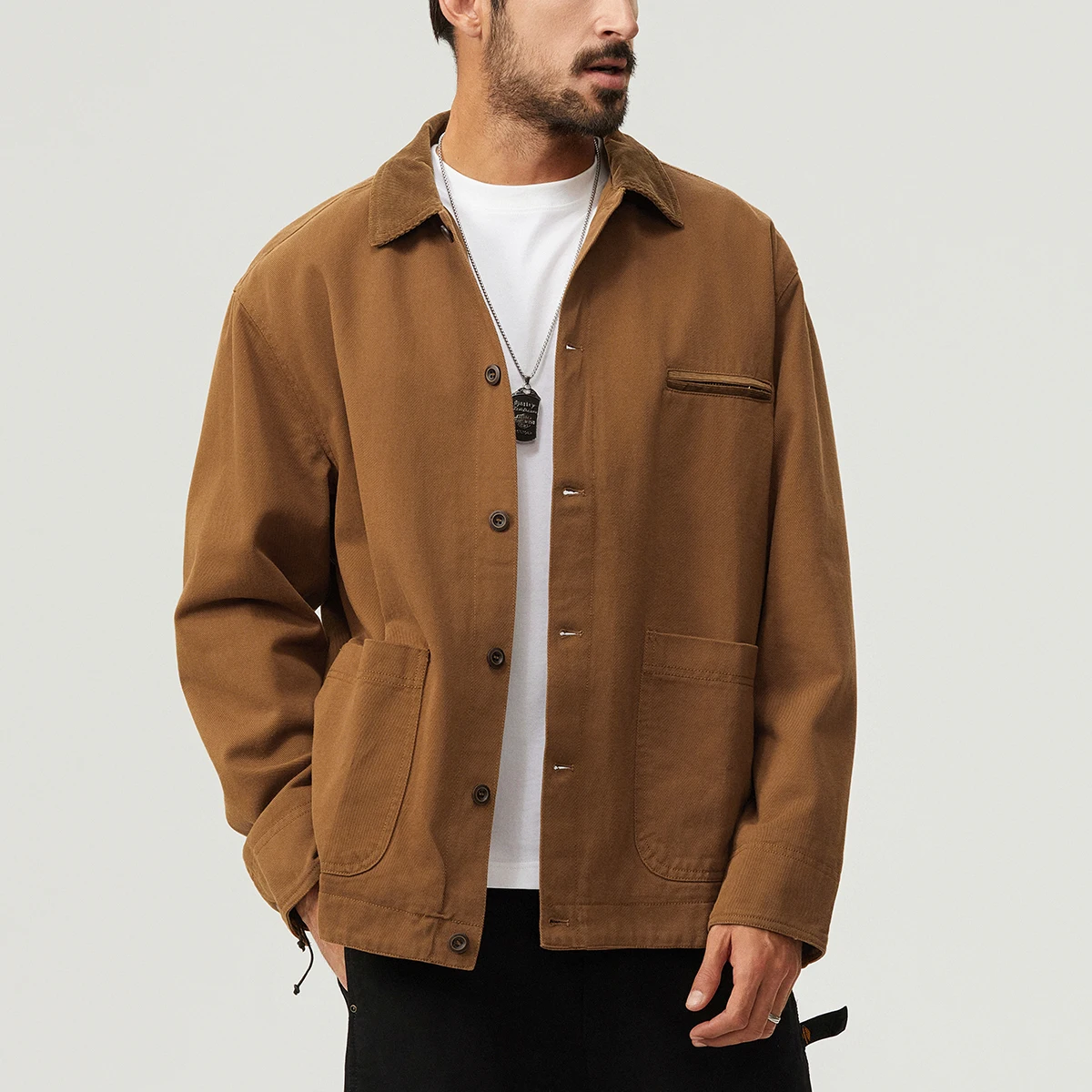 Spring Autumn Coat Men Streetwear Vintage Fashion Loose Casual Plus Size Cargo Jacket Cityboy Coat Outerwear