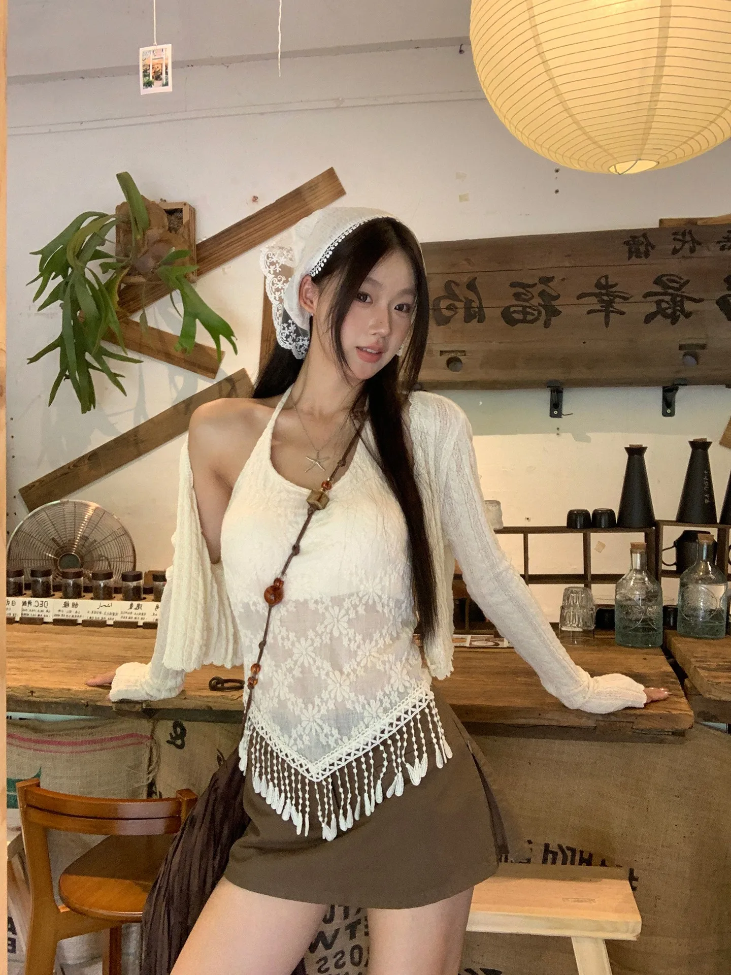 

Red Celebri Gallery Women's Lace ter Ne Svel Vest Summer Outerwear Sexy Trendy Top Polyester Nylon Fabric