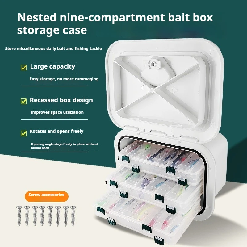 Marine Storage Box Deck Hatch Yacht Inspection Access Cover Bait Storage Case ABS Decorative Boat Tool Box Accessories