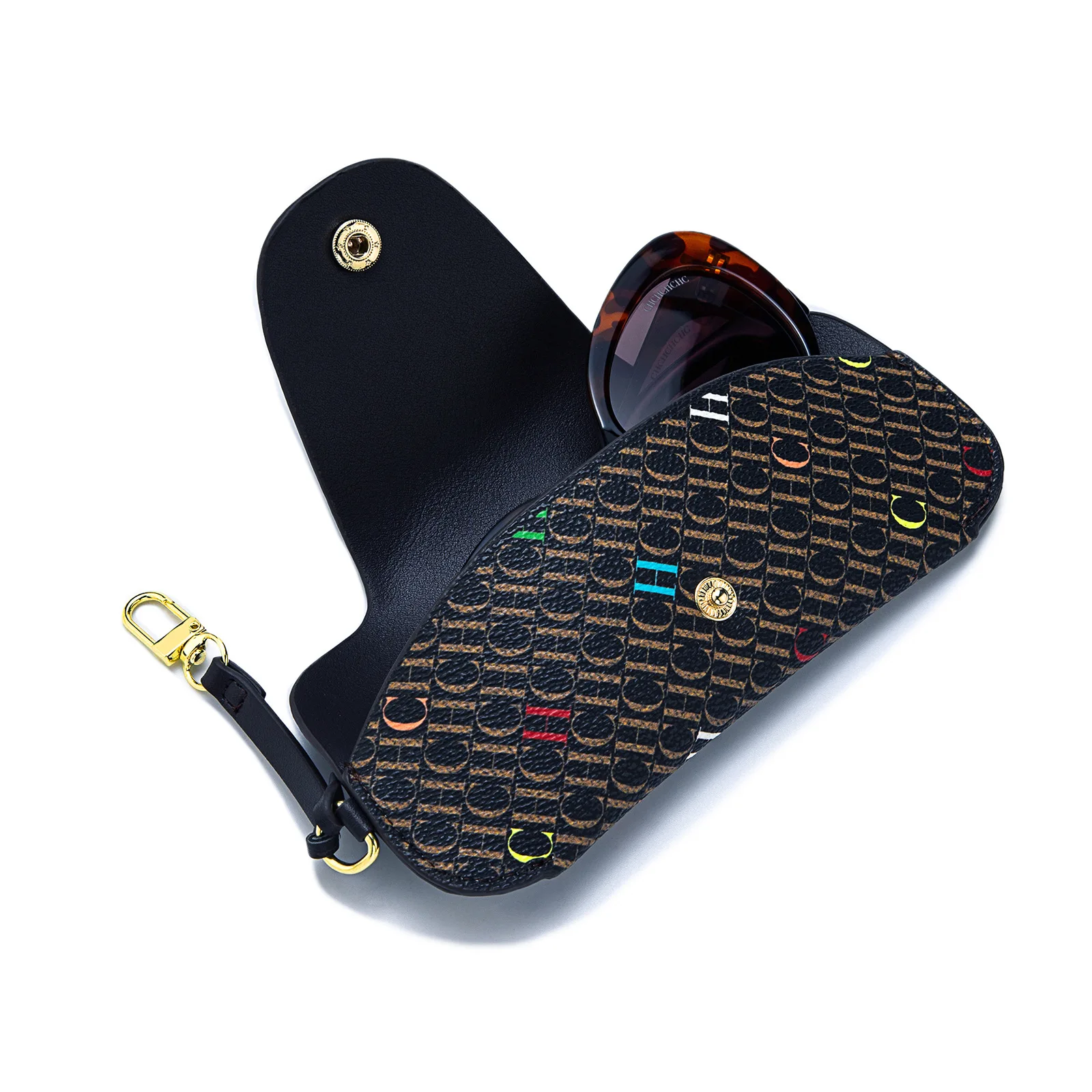 CH Snap Button Glasses Storage Bag Niche Brand New Portable Anti-Drop Anti-Crush Sunglasses Storage Bag