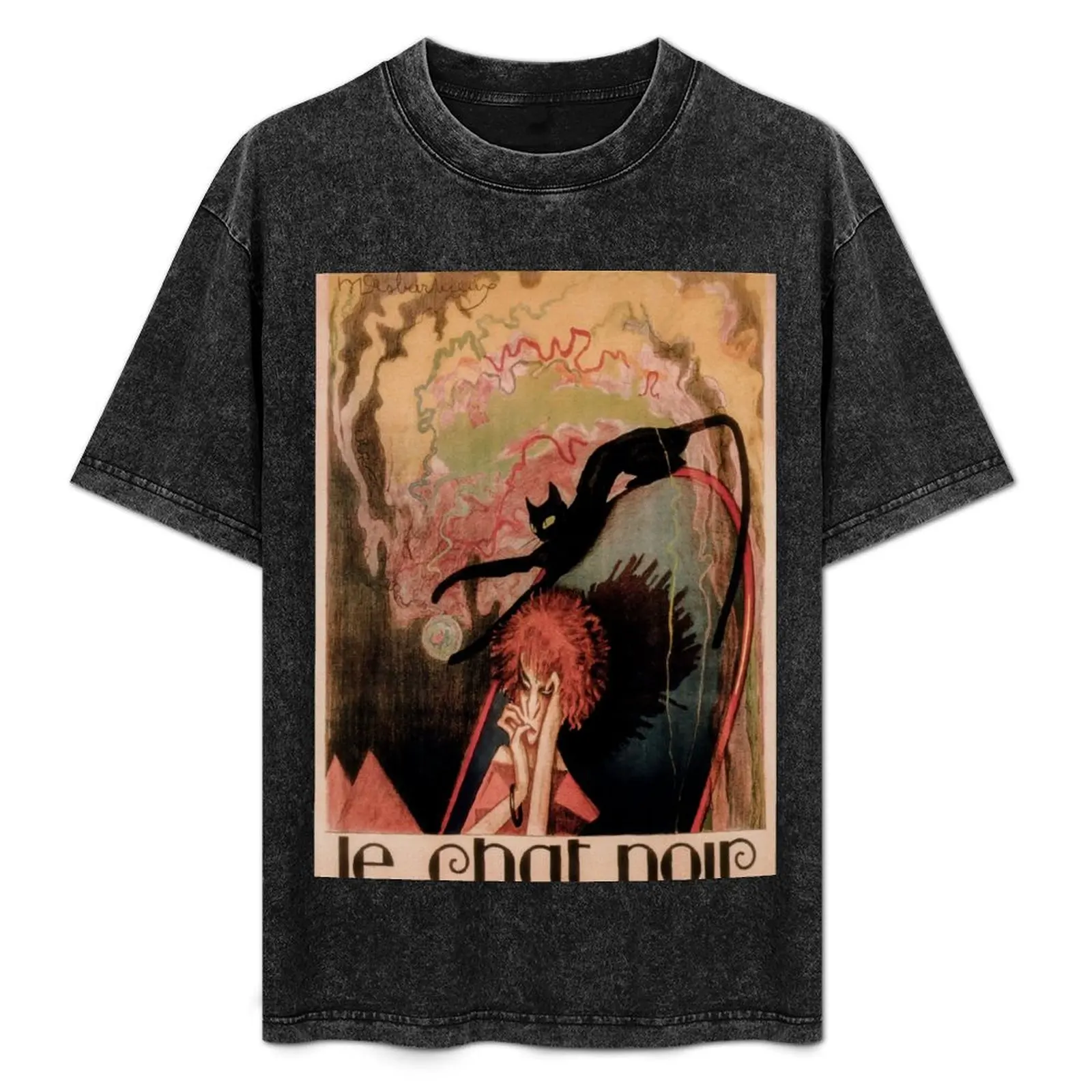 

Chat Noir Vintage Cat Poster T-Shirt Comfortable Workout Short Sleeve Shirt