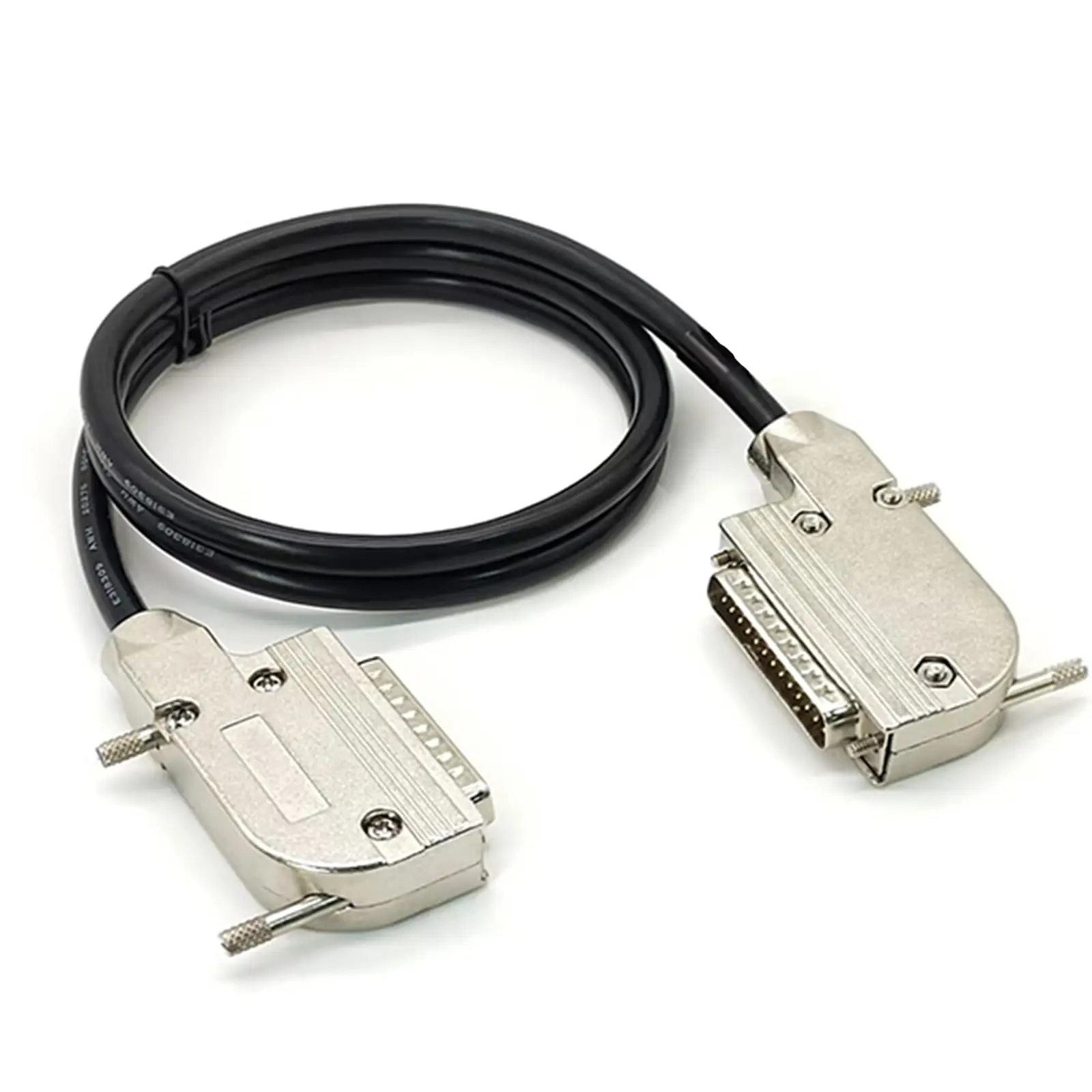  DB25 Male to Male Right Angle Cable, 2-Row 25-Pin Zinc Alloy Double Shielded, Serial COM, 1M