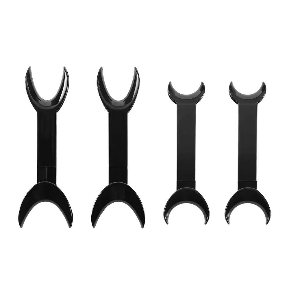 AZDENT 4pcs Black/Transparent T-Shape Mouth Double Head Retractor Mouth Opener Orthodontic Teeth Mouth Opener Dentist Tool