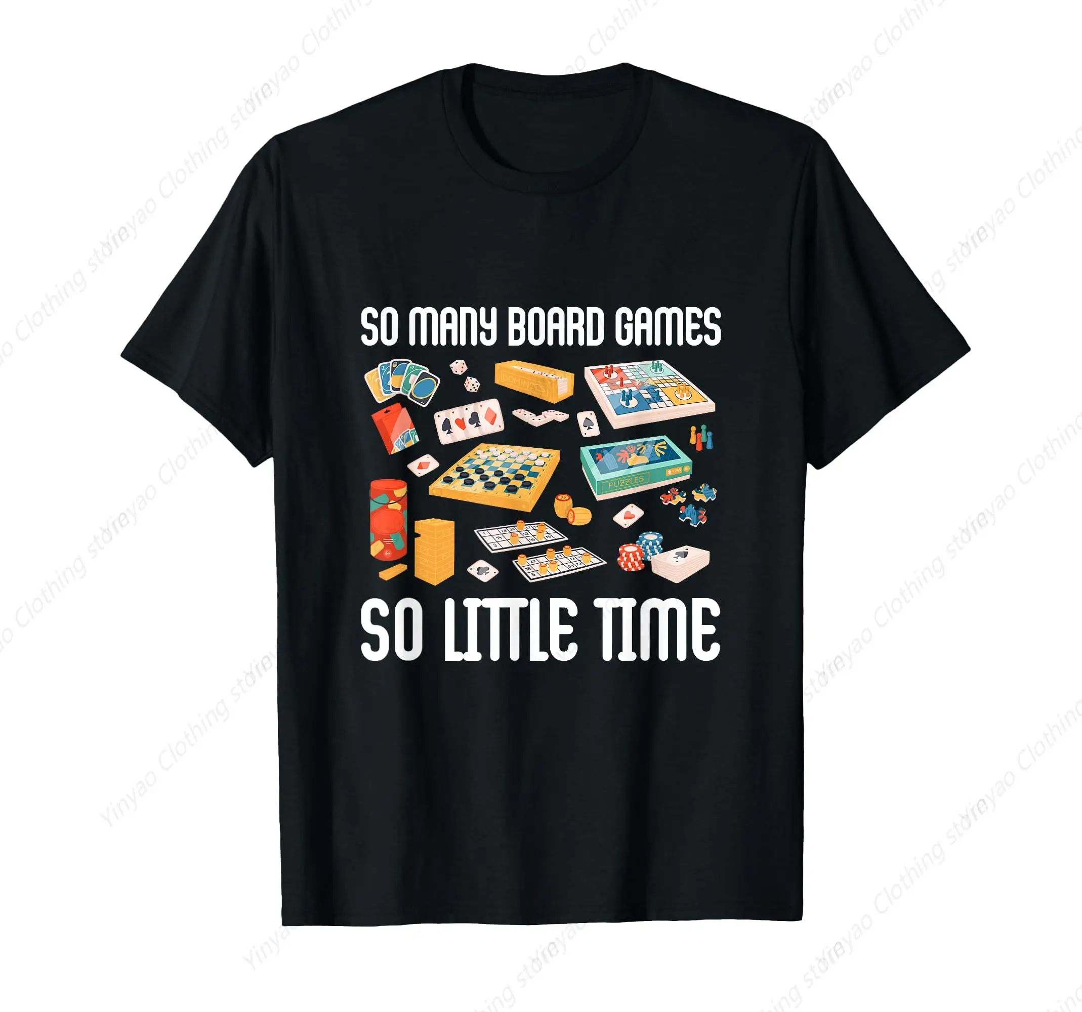 So Many Board Game Printed Shirts So Little Time Interesting Board Game T-Shirts Black Hats Casual And Comfortable T Shirts