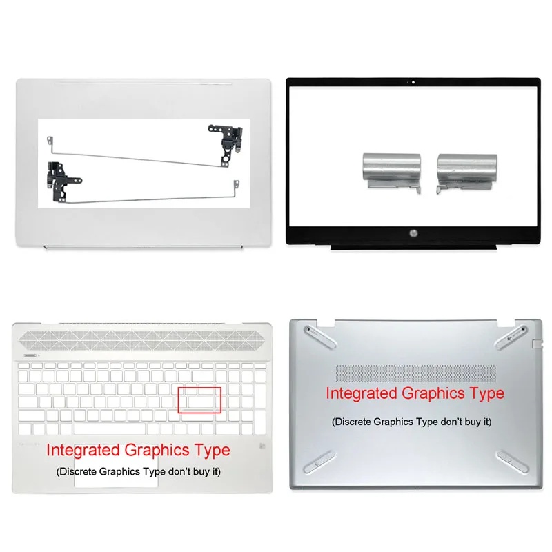 New For HP Pavilion 15-CS 15-CW TPN-Q210 TPN-Q208 L28379-001 Laptop Back Cover Front Bezel Palmrest Bottom Case White Silver