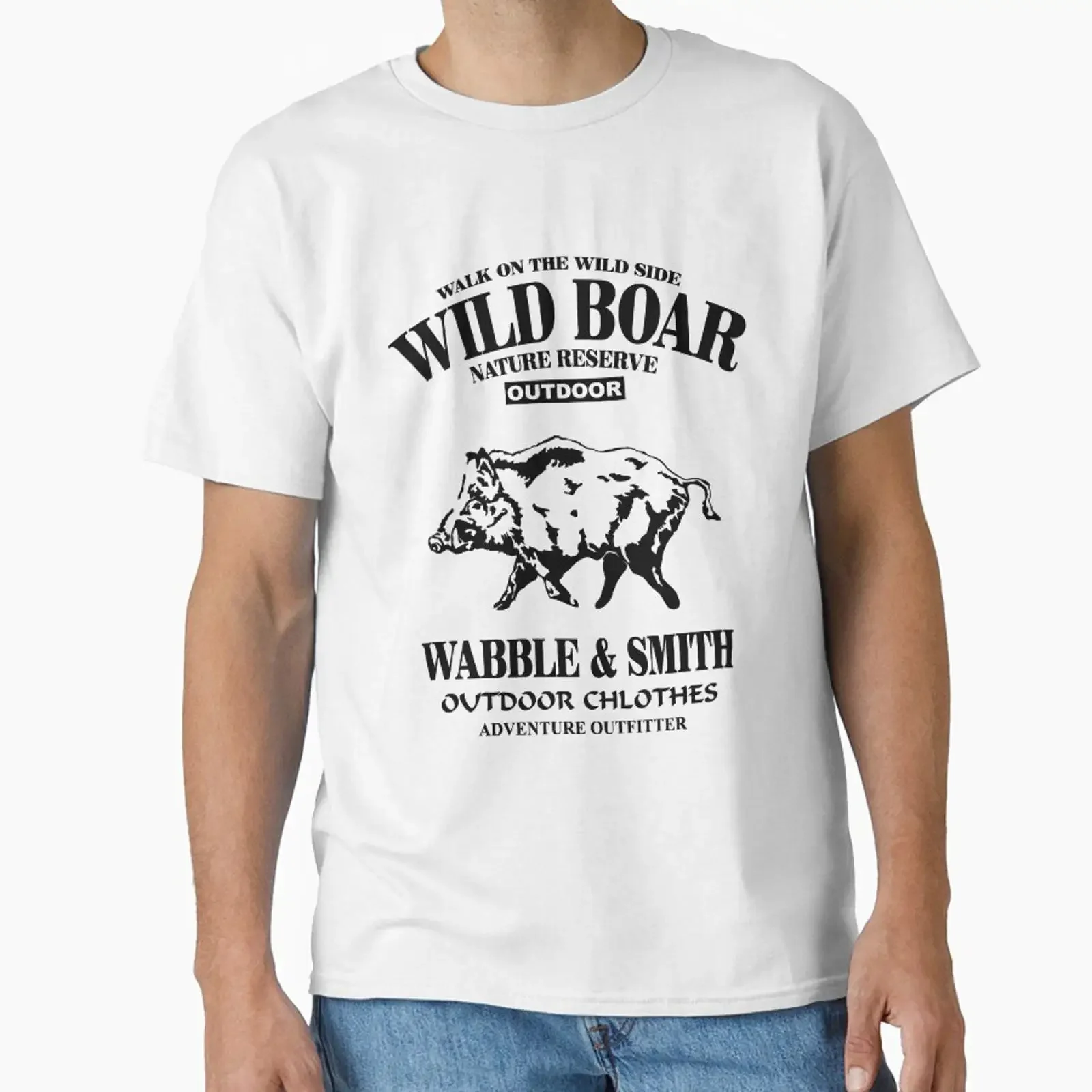 Wild Boar designed and sold by Port Stevens vintage Washed fashion graphic Top For Everyday Wear Versatile Breathable