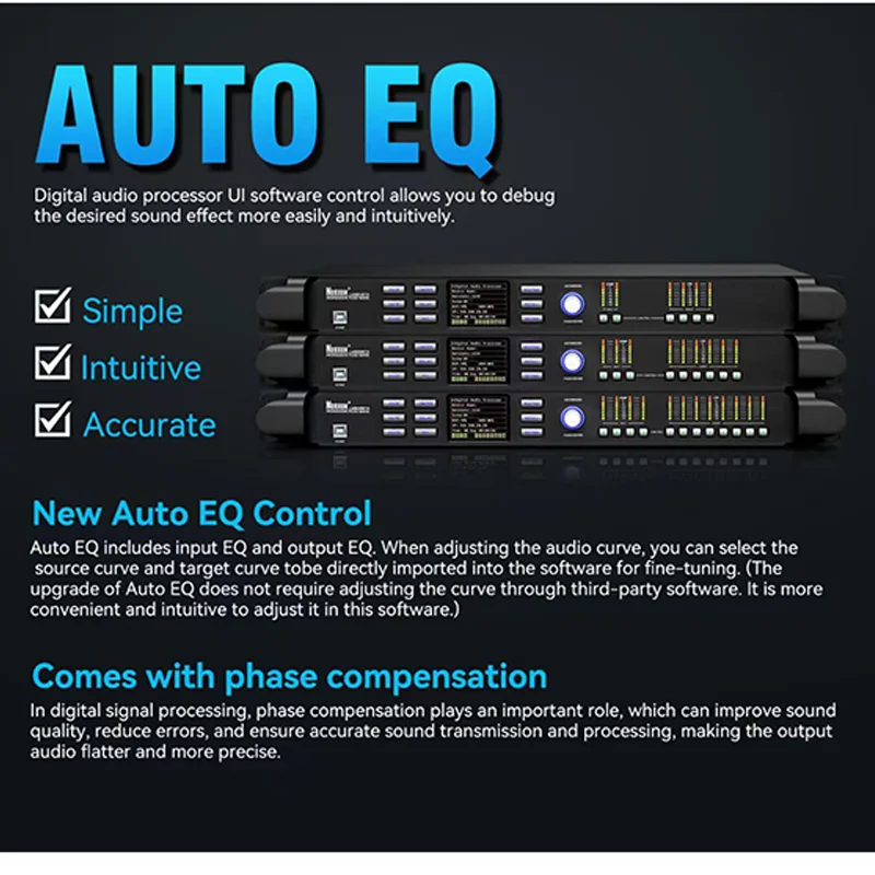 Nuoxun LM848RTS 4 Input 8 Output DSP Digital Audio Processor Loudspeaker Management System for Array Speakers