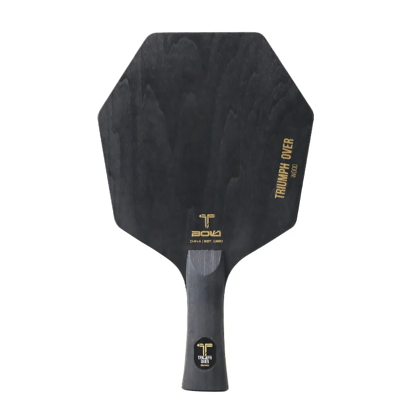 Hexagon 5-Ply Pure Wood Table Tennis Blade, Solid Basswood Pine Paulownia Core, Offensive Ping Pong Racket Blade for Training