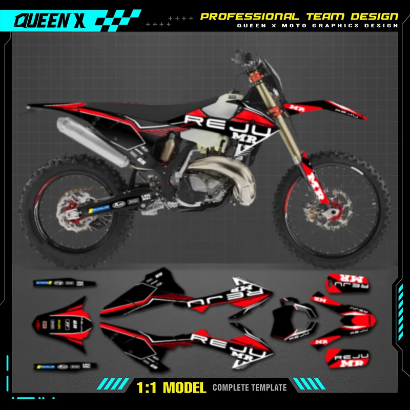 Queen X MOTOR Custom Team Graphics Backgrounds Decals  Stickers Kit For GASGAS GAS GAS Rieju 010