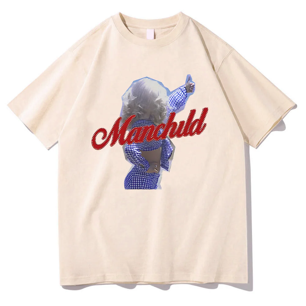 Sabrina Carpenter Manchild T -shirt Women Aesthetic Streetwear Grunge Kawaii University Hip Hop Tees Unisex  Short Sleeve