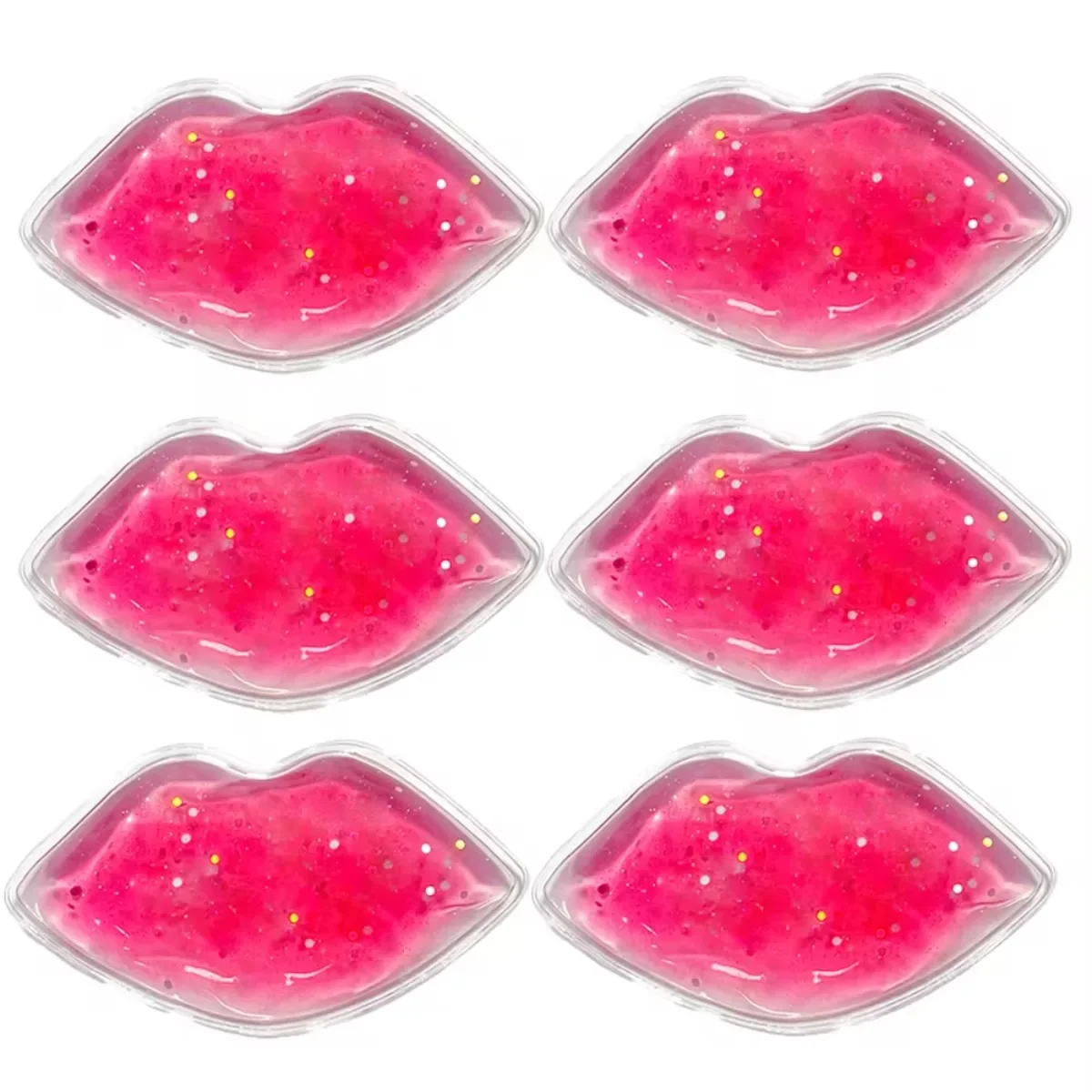 6 Packs Lip Gel Ice Packs Cold Use for Lip Surgery Flexible Reusable Cooling Pad Cold Compress for Cosmetic Injuries Pain Relief