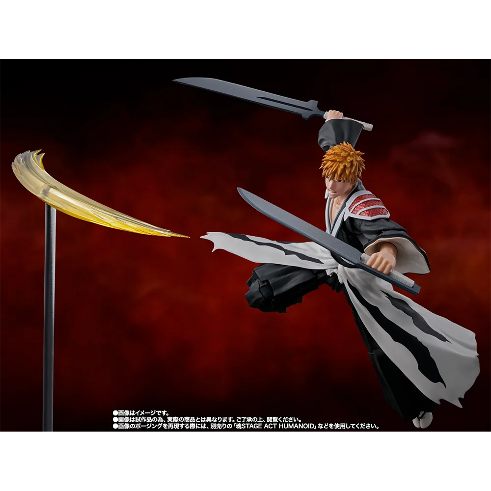 BANDAI S.H.Figuart BLEACH Kurosaki Ichigo Dual Zangetsu Ver. Figure Collectible Model Toys Action Doll