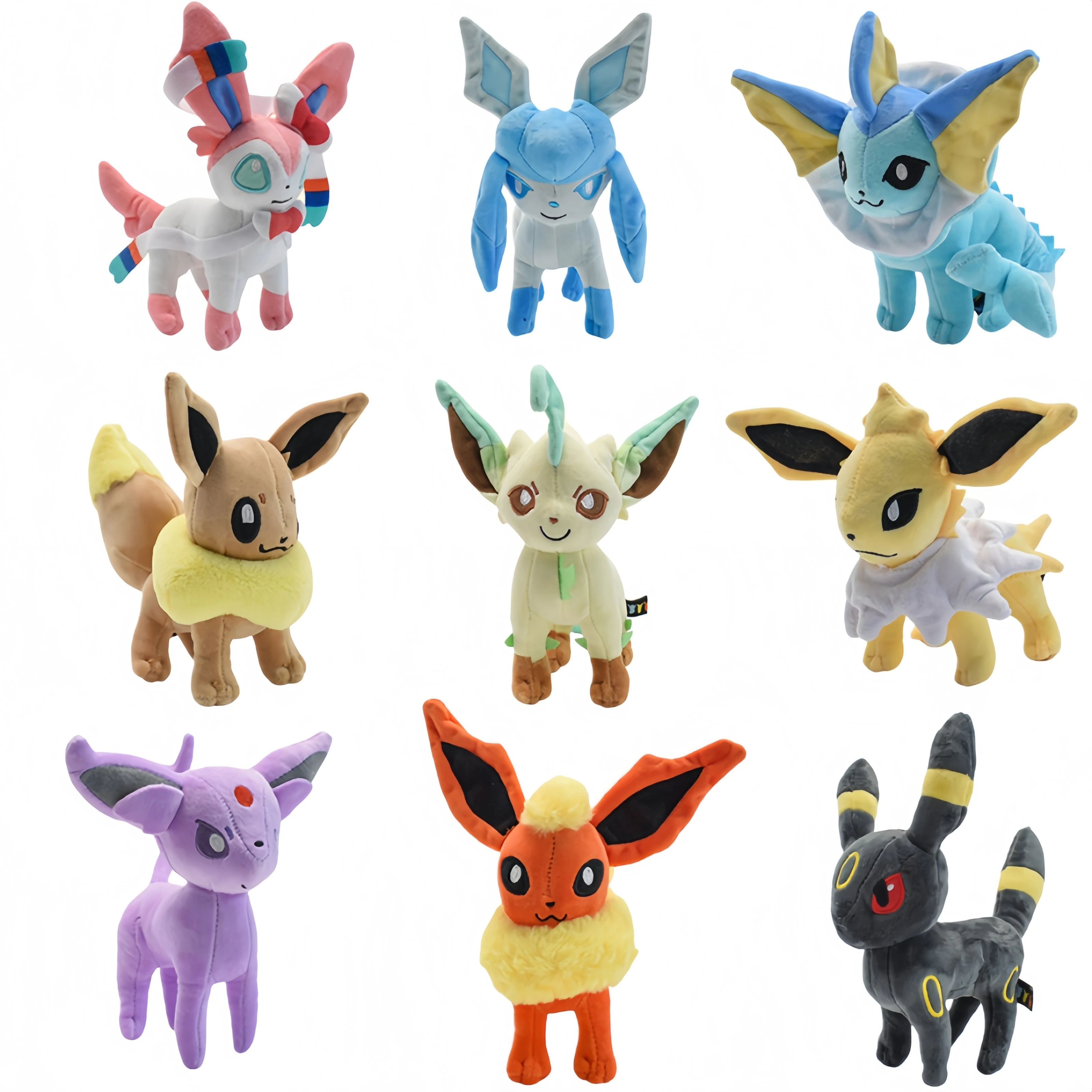 

Милый набор плюшевых игрушек Pokemon Eevee Family Peluche - Сильвеон Umbreon Vaporeon Flareon Пикачу, мягкие куклы, изысканный детский подарок