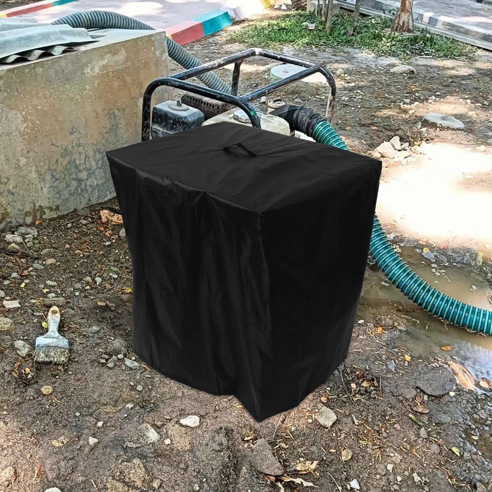 

1pc Pool Sand Filter Pump Cover Waterproof Oxford Cloth For Outside Garden Units Winter Protection Drawstring Design