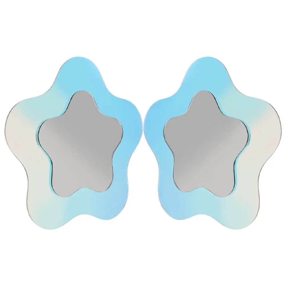 2Pcs Decorative Magnetic Wavy Mirror for School Locker Refrigerator Small Cute Locker Accessories Home Decor Mirror