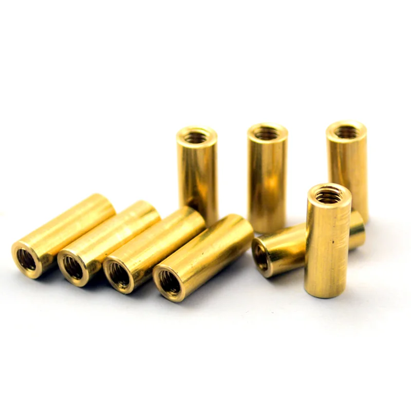 10pcs/Set Brass 5 Sizes M4 Thread Screws Connecting Rod Threaded Nut Connect Round Cylindrical Type Stud Knife Make Accessories