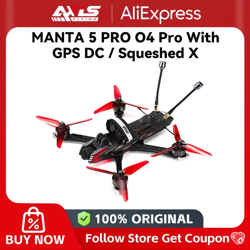 Axisflying Manta 5 Pro 5inch 5'' FPV Drone 6S O4 PRO VTX GPS DC Frame for Cinematic freestyle FPV Kits - image 1 of 6