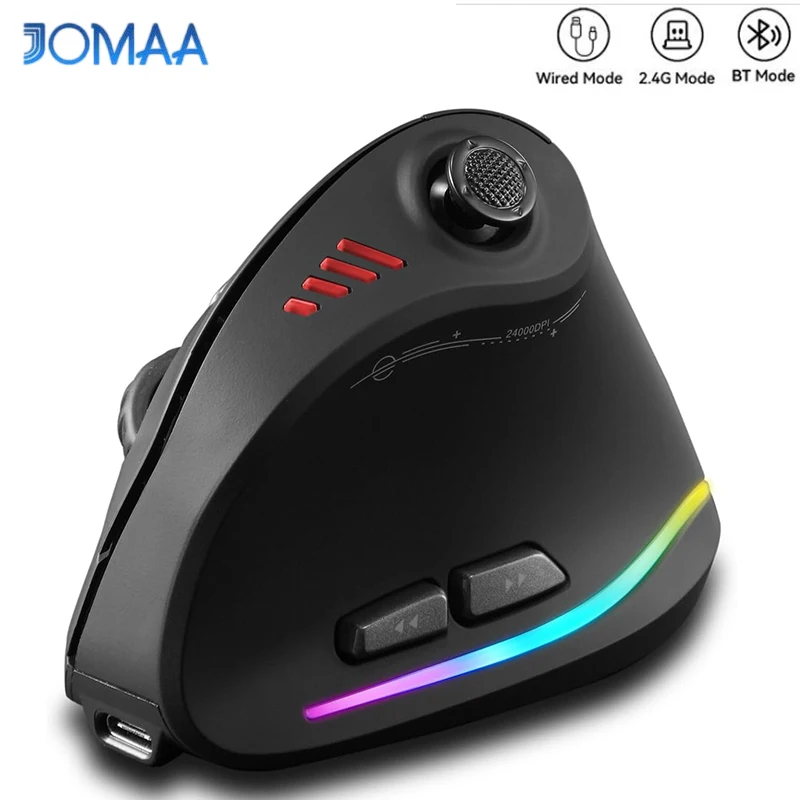 

JOMAA Bluetooth Wireless Vertical Mouse with jostik Gaming Mouse Backlit ,11 Programmable Button 24000DPI Ergonomic Wired Mice