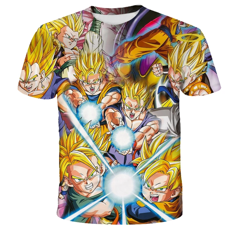 Men's T-shirts Dragon Ball Z T-shirt Boys Clothes Children's Clothing Summer Short Sleeve Kids Cartoon Tee Tops Baby Boy T Shirt