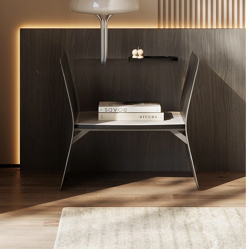 Minimalist Saddle Leather Bedside Table Modern Home Bedroom Bedside Table