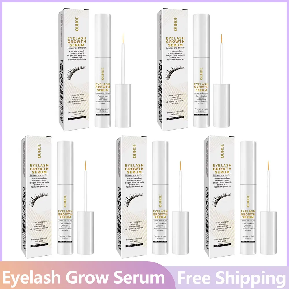 5PCS Mascara Moisturizing Beautiful Thick Long Black Curling No Irritating Natural Gentle Growth Enhancing Thickening Eyelash