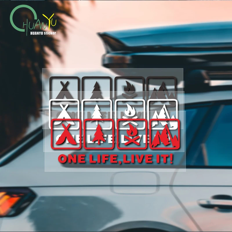 Outdoor Camping Car Sticker Campfire Adventure CANPING Car Decor Sticker Coffee RV Off-Road LOVE LIFE