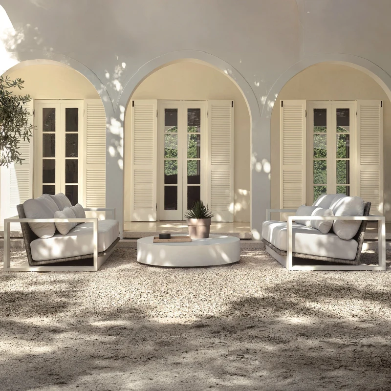 #Outdoor Aluminum Alloy Sofa Balcony Courtyard All-weather Set Modern Made Of Leisure Waterproof And Sunscreen Furniture