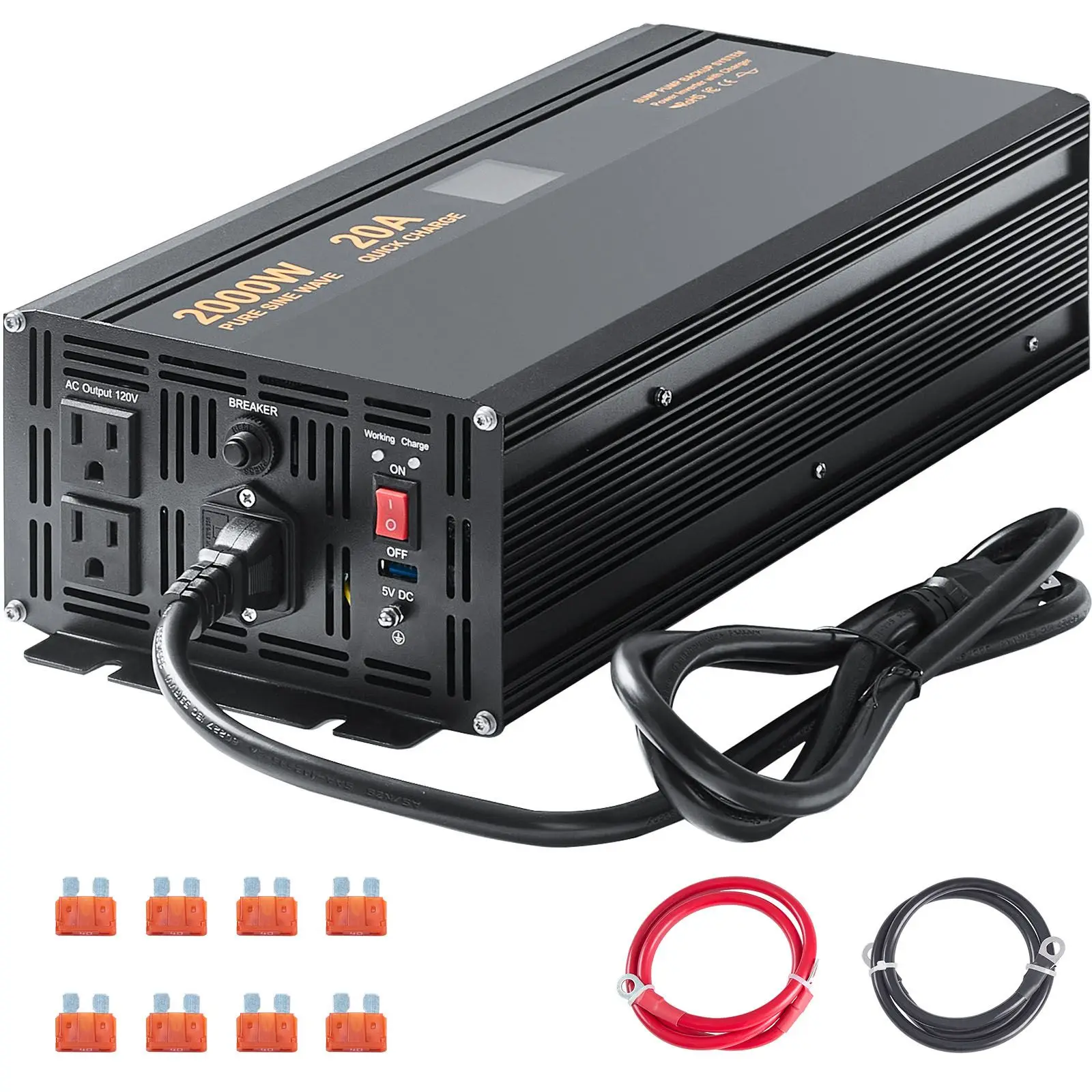 2000W Sump Pump Battery Backup with LCD, Automatically Shifts to Inverter Power Ensuring Uninterrupted Operation, Essential for