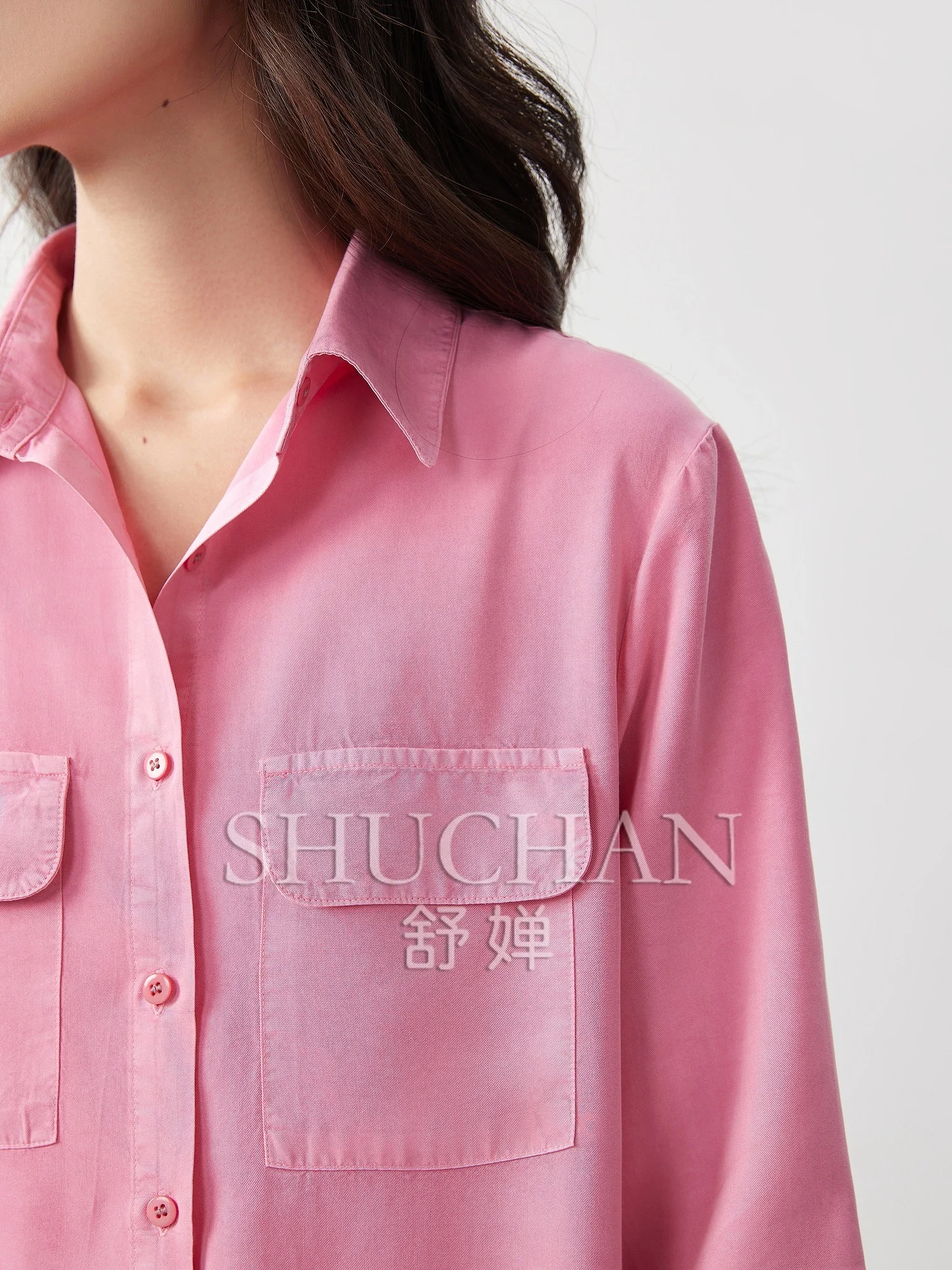 Commuting Lightweight 1OO% Natural Lyocell, Versatile + Simple Silhouette Medium and Long Shirt Women