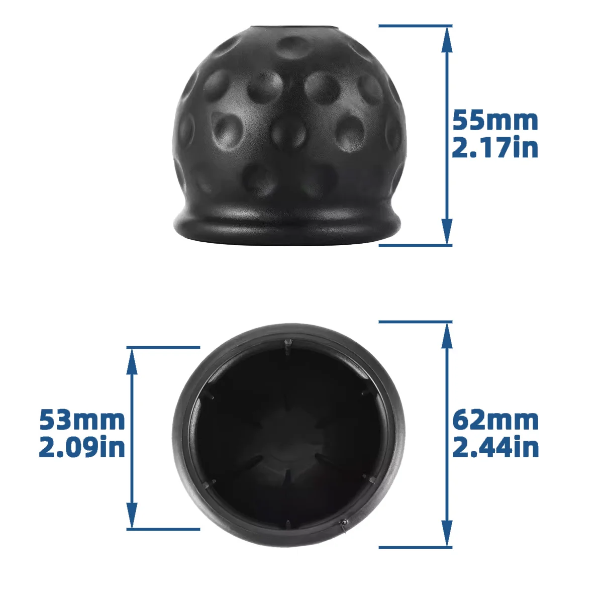 1/2/5PCS 4 Colors Trailer Hitch Ball Cover Universal Waterproof Dustproof Anti-Rust Tow Ball Cap Durable Car RV Trailer Parts