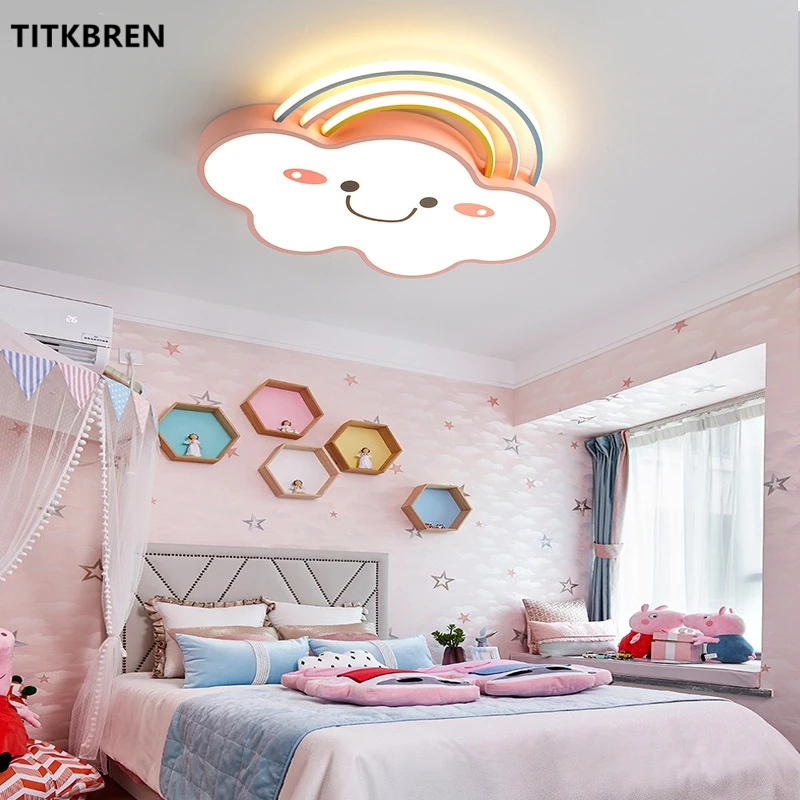 

Nordic Kids Room Rainbow Clouds Ceiling Lights Home Decoration Kindergarten Nursery Children's Bedroom Decor LED Lamp Fixtures