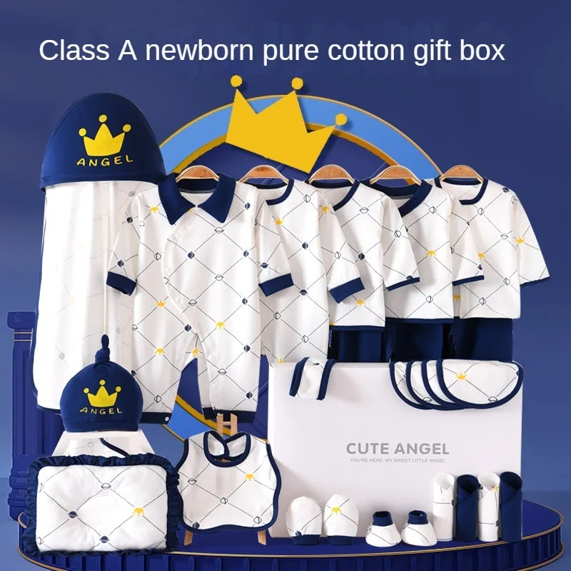

19/23/25 Pieces Newborn Clothes Baby Gift Pure Cotton Set 0-6 Months Autumn And Winter Kids Suit Unisex With/Without Box