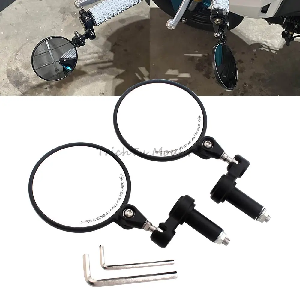 16mm-22mm Diameter Motorcycle Accessories Handlebar Bar End Mirrors Kit Adjusted 180 Degrees For Honda XL1000V /Yamaha WR250