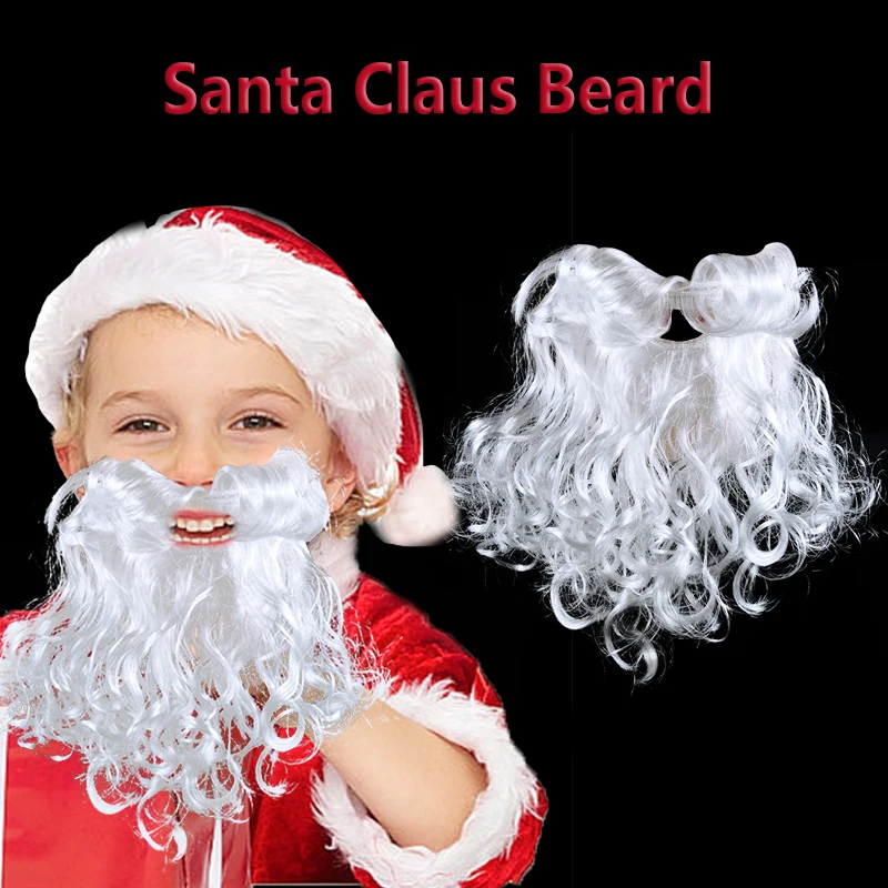 Santa Claus Beard DIY Fancy Dress Fake Beard Long Fluff Beards Christmas Party Cosplay Costume Props 2024 Christmas Decoration