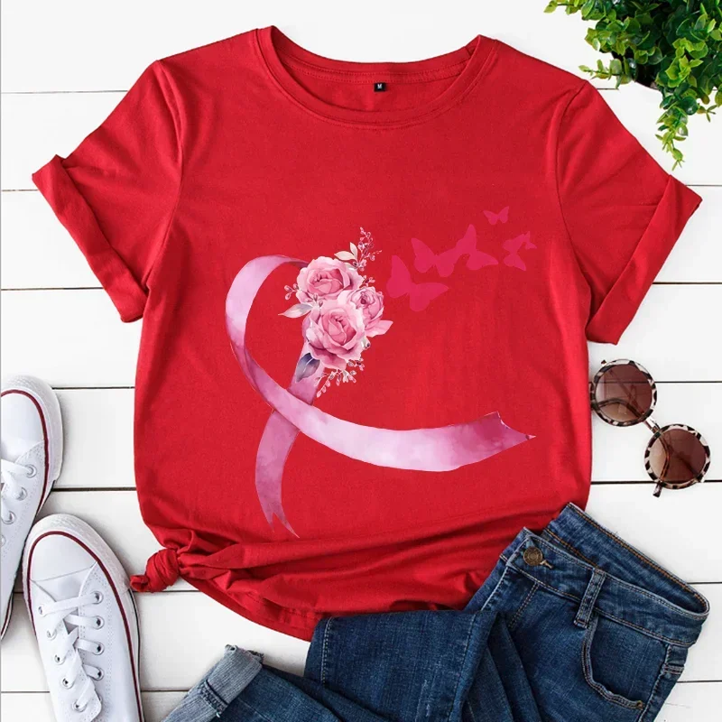 T-shirt graphique papillon rétro pour femme, Économie pour cancer du sein, Ulzzang Hip Hop Streetwear, Grunge 2000s Cltohes, Y2k Y-