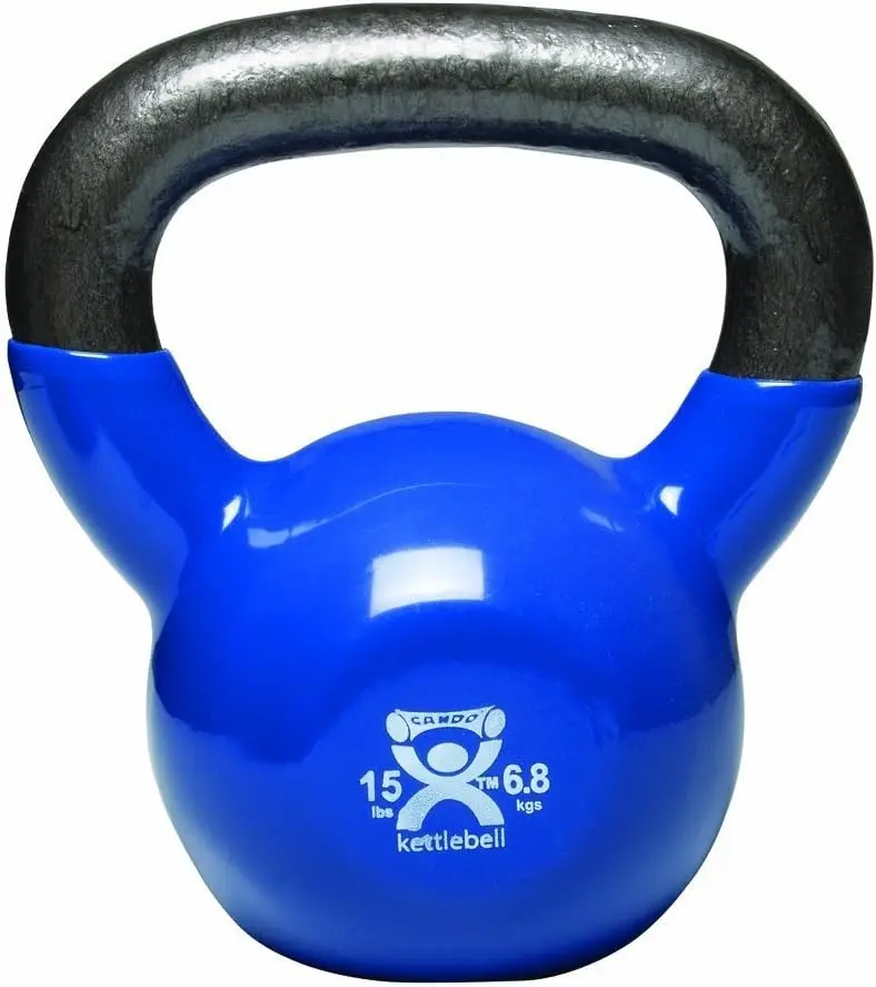 

Kettle Bells, Vinyl Coated and Color Coded Kettle Bell for Rehabilitation, Strength Training, and Toning, 15 lbs, Blue